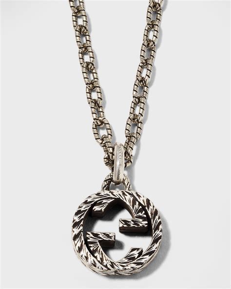 mens gucci necklace interlocking g|gucci interlocking g necklace men's.